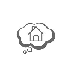 Real estate message house in speech bubble icon isolated on transparent background