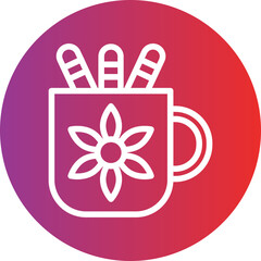 Vector Design Pencil Cup Icon Style