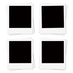 Four Isolated Polaroid Frame Stacks Graphic
