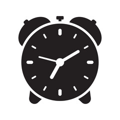 Alarm clock icon vector illustration, retro alarm clock.