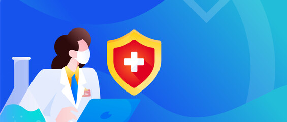 Medical Characters Anti-epidemic Flat Vector Concept Operation Hand Drawn Illustration
