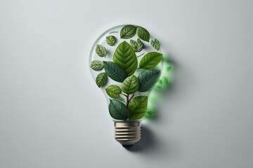 Fototapeta World environment and earth day concept with green leaves in lightbulb. Eco friendly enviroment obraz