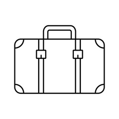Luggage icon. Retro suitcase line icon. Vacation travel concept equipment.