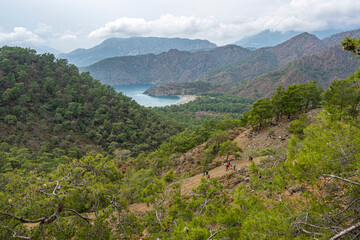 the scenic route of lycian trail, between Tekirova and Çıralı is full of amazing bays and beaches with forest and mountains.