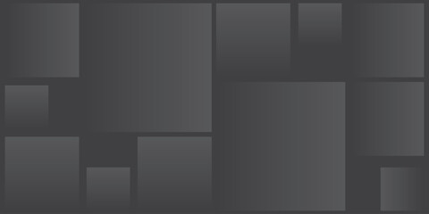 Simple Rectangular Tiled Frames of Various Sizes, Colored in Shades Dark of Grey - Geometric Gradient Shapes Pattern, Texture on Wide Scale Background - Design Template in Editable Vector Format
