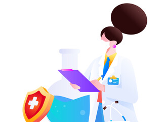 Medical Characters Anti-epidemic Flat Vector Concept Operation Hand Drawn Illustration
