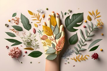 leaf background design created using Generative AI Technology
