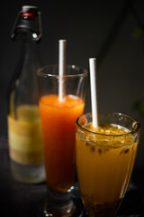 fresh mango juice in glass