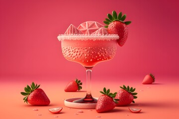 strawberry margarita created using Generative AI Technology