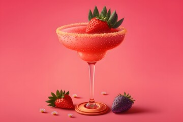 strawberry margarita created using Generative AI Technology