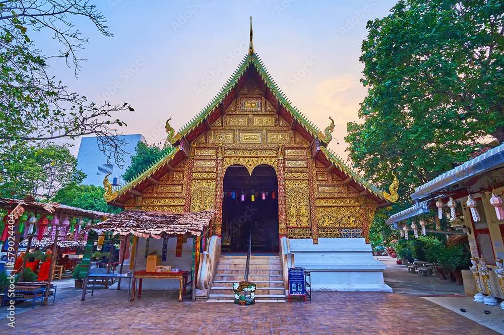 Wall mural The viharn of Wat Saenfang, Chiang Mai, Thailand