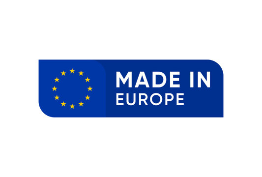 Made in Europe banner. EU Flag vector design