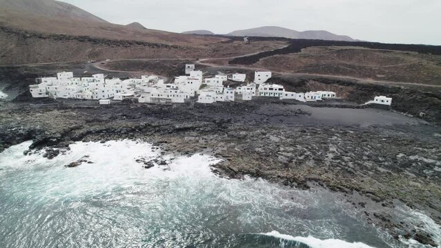 Aerial view of Tenesar village in Lanzarote, Canary island