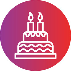 Vector Design Birthday Cake Icon Style