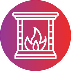 Vector Design Fireplace Icon Style