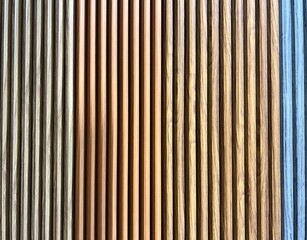 Obraz premium Wooden planks on store shelves close up Background