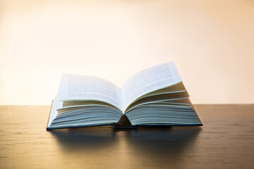 Open book on white background