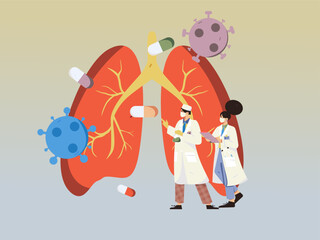 Medical Characters Anti-epidemic Flat Vector Concept Operation Hand Drawn Illustration
