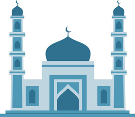 Simple modern islamic mosque building illustration. Suitable for Diagrams, Map, Infographics, Illustration, and ramadan greeting cards