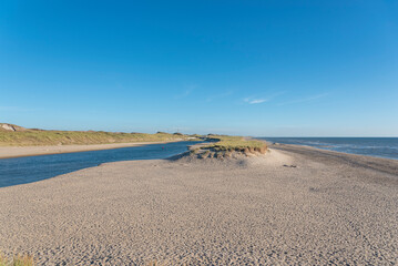 Lagune am Strand von Schoorl - Camperduin. Provinz Nordholland in den Niederlanden