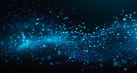 Fototapeta premium Abstract technology particles background. Network connection. Generative AI