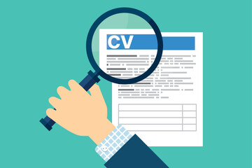 Job interview concept with business resume vector illustration. CV illustration.