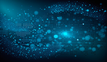 Abstract technology particles background. Network connection. Generative AI