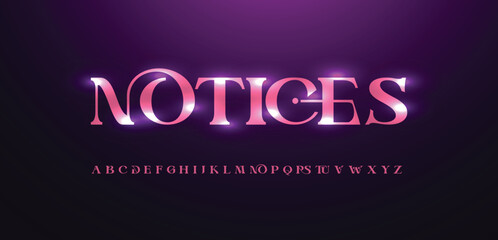 Notices font alphabet letters outline linear contour typography techno digital characters.