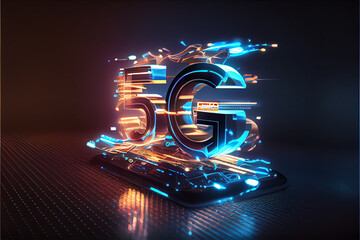 5G network, high-speed mobile Internet, new generation networks. Business, modern technology, internet and networking concept.
