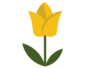 黄色のチューリップ 春の花 ベクターイラスト