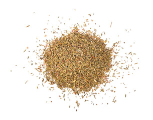 pile of dry thyme isolated on white background
