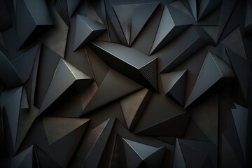 Abstract 3d rendering of low poly shape. Futuristic background design. Generative AI