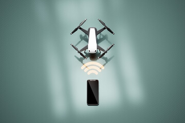 Wireless Communication Between Smartphone and Quadrocopter in 3D Rendering