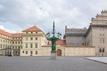 Fototapeta premium Beautiful view of the bronze statue in Prague, Czech Republic