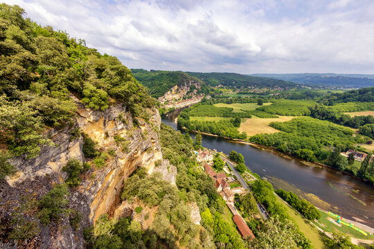Blick in das Tal der Dordogne Richtung La Roque-Gageac