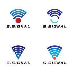 S letter for signal  wifi connection logo design concept on white background