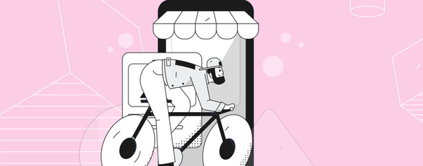 Festive Shopping E-Commerce Online Shopping People Flat Vector Concept Operation Hand Drawn Illustration
