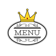 vector of Restaurant menu design crown oval shape