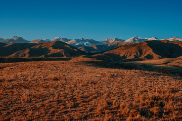 Fototapeta na wymiar Mountains autumn Kyrgyzstan landscape