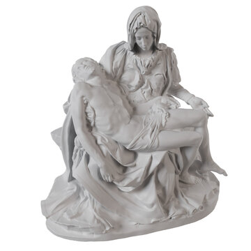 3d Rendering - La Pietà is a Roman Catholic dolorous image of Jesus and Mary a key work of Italian Renaissance sculpture by Michelangelo