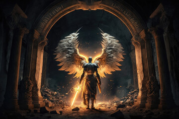The Heavenly Guardian: The Angel who Preserves the Serenity of the Garden of Eden