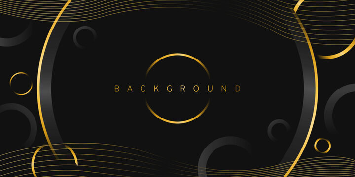 premium dark circle background with shining gold gradient elements, premium background suitable for exclusive design