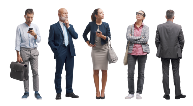 Business people standing and waiting