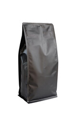 Black waterproof plastic bag And has an air inlet chip for coffee bean.