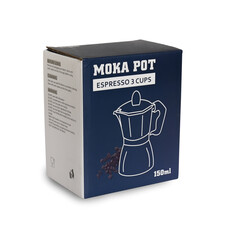 Packaging moka pot ,coffee maker three cup size .