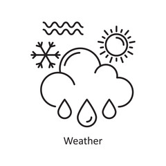 Weather Vector Outline Icon Design illustration. Ecology Symbol on White background EPS 10 File