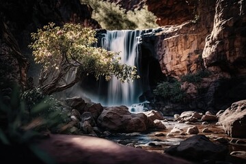 Waterfall in the forest (AI generated)