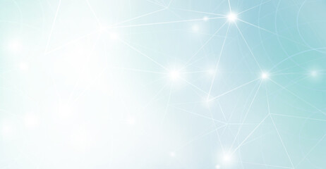 Panoramic abstract dot and triangle light connection background, The world is connect and smaller concept, Digital futuristic minimalism background