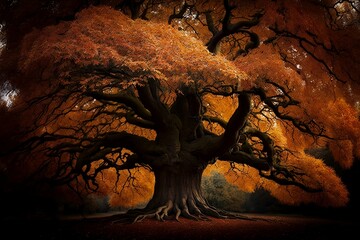 Springtime Serenity Majestic Oak Landscape Background