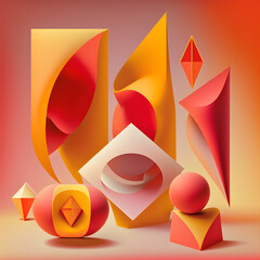 An abstract illustration inspired by geometric shapes - Artwork 75